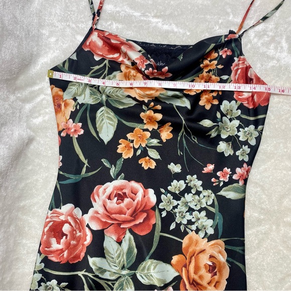 BY&BY Floral Womens Spaghetti Strap Lace and Slit Midi Dress Size Small Elegant - Picture 7 of 9